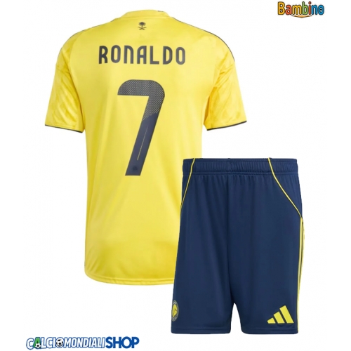 Maglie da calcio Al-Nassr Cristiano Ronaldo #7 Prima Maglia Bambino 2025-26 Manica Corta + Pantaloni corti)